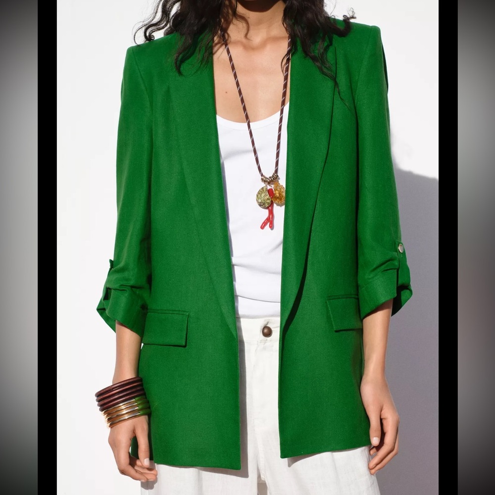 New Zara Vibrant Green Blazer